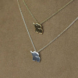 Elephant Charm Necklace Gold Tone