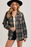 Grey Plaid Button-Down Shacket