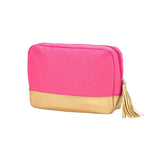 Hot Pink Cabana Canvas Cosmetic Bag