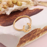 Gold Horseshoe Ring – Lucky Western Statement Ring Adjustable