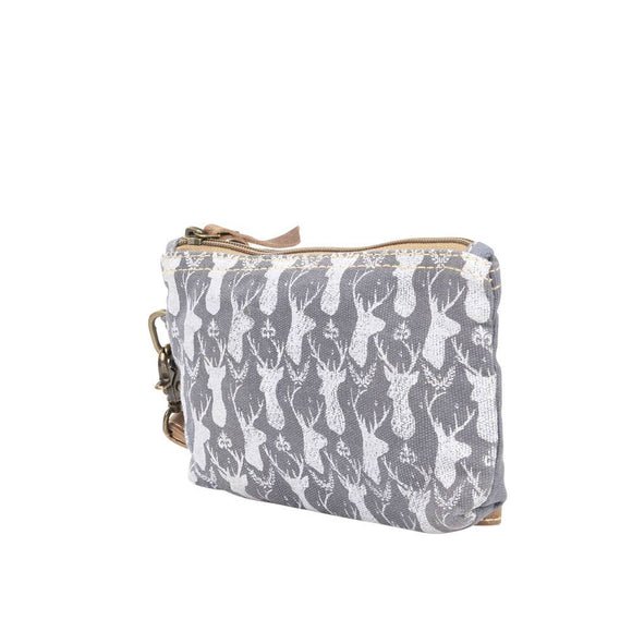 Canvas Deer Wristlet Pouch