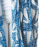 Kari Printed Lightweight Kimono Wrap Shawl Navy Blue White Starfish