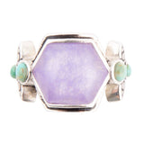 Emile Sterling Silver Ring – Purple Quartz & Blue Turquoise | Barse Jewelry