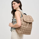 Alex Nylon Quilted Puffer Backpack Natural