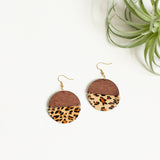 Georgia Dangle Hinged Earring Leopard Print Wood