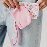 Summer Spritz Dual Nylon Pouch Wristlet Bubblegum Pink Floral