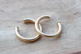 Everyday Brushed Classic Gold  Hoop Earrings