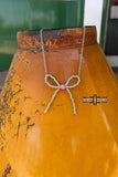 Cowgirl Pearls Necklace | Pink & Silver Navajo Style Pearl Bow Necklace