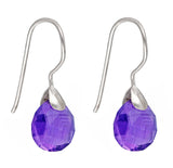 Purple Amethyst Teardrop Earrings | 925 Sterling Silver Natural Gemstone
