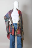 Multicolor Plaid Pocket Ruana | Fuchsia