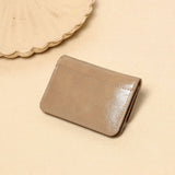 Khaki Vintage Vegan Leather Coin & Card Wallet