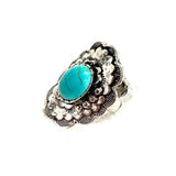 Western Design Concho Turquoise Adjustable Stretch Ring