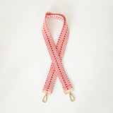 Crossbody Bag Purse Strap Red White Woven Chevron Zig Zag