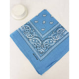 Sky Blue Paisley Pattern Bandana | 100% Cotton | 21x21"