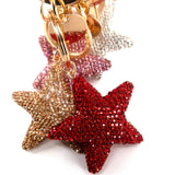 Bling Crystal Rhinestone Star Keychain Bag Charm White Iridescent