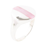 Pink Opal Sterling Silver Signet Ring – Circle Setting | Barse Jewelry