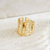 Hammered Shield Ring | Adjustable | Bronze | Artisan