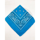 Blue Paisley Pattern Bandana | 100% Cotton | 21x21"