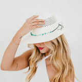 Shell Beach Western Sun Hat | Blue Stones