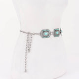 Western Metal Concho Chain Belt – Silver