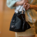 Perfect Shape Bow Key Chain Bag Charm Black