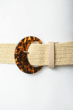 Basketweave Stretch Cinch Belt – Natural