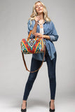 Kingston Hand-Woven Cotton & Chenille Boston Bag