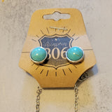 Oval Multicolor Stone Flower Necklace Earring Set