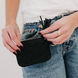 River Raffia Clippable Card Holder | Black