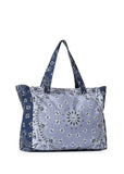 Bandana Print Canvas Tote - Bailey Light Blue/Navy