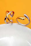 Two-Tone Abstract Ring - 18K Gold Adjustable Stainless Steel