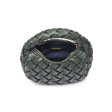 Noreen Woven Clutch Forest Green