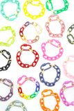 Luxe Link Enamel Chain Bracelet with Carabiner Lock Clasp Rainbow