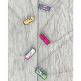 Western Horizontal Bar Gemstone Necklace Clear