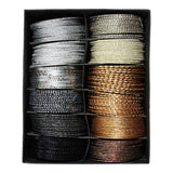 Silver Thin Metal Bangles Metallics Stack of 6