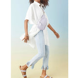 Corinne Button Front Cover Wrap White