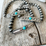 Aztec Boho Western Concho Stretch Bracelet Round Strip Bar Style 2