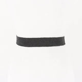 Straw Metal Buckle Elastic Belt Black Gold