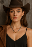 Snaffle Bit Necklace | Chunky Silver Chain & Gold Bit | Stainless Steel | 18"