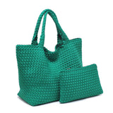 Sky's The Limit Large Woven Neoprene Tote with Pouch Dark Denim