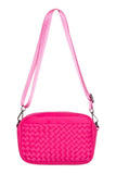 Hot Pink Woven Neoprene Crossbody Bag