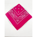 Fuchsia Paisley Pattern Bandana | 100% Cotton | 21x21"