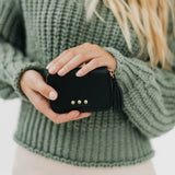 Ava Accordion Zip Around Wallet Black