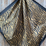 Brown Black Zebra Printed Western Southwestern Wild Rag Scarf Accent