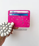 Western Cowhide Hair On Credit Card Holder Money holder Cheetah Spots