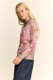 Running Horse Camo Printed Mesh Top — Dusty Pink