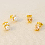 Mini Beauty Flower Stud Earrings | Set of 2 | 18k Gold Plated