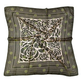 Brown Rose Border Square Scarf, 35.4 x 35.4 in