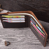 Handmade Dark Brown Genuine Leather Bifold Wallet | 6-Slot Card Holder