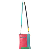 Colorful Small Leather Crossbody Front Cellphone pocket